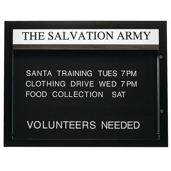 Aarco 47 in W, 36 in H, Black Letterboard/Black Powder Coated Frame DBM3647BK - main