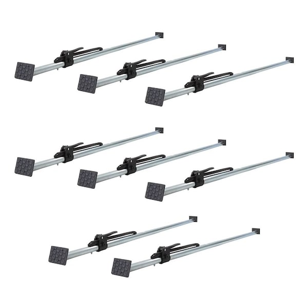 Mytee Products Steel Ratcheting Cargo Load Bar Lock 2in x 4in w/ Pads Van Pickup Truck 89in-105in, 8PK DV-GSTx8 - main