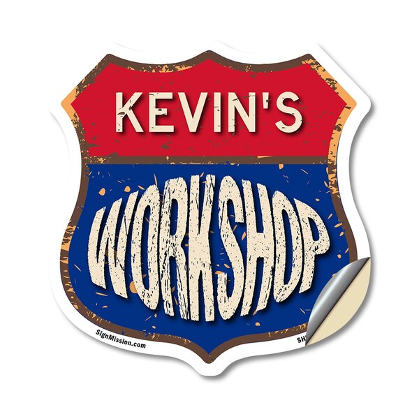 Signmission Kevin's Workshop, 12 Inch X 12 Inch, Vinyl Decal SHI-D-12-489-KEVIN - main