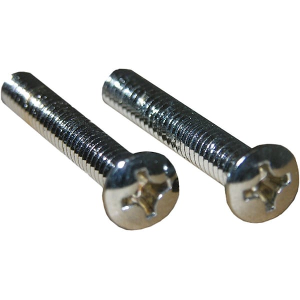Westlake Pipe & Fittings 1/4 In.-20x1-5/8'' Chrome-Plated Overflow Bath Plate Screw, 2PK 03-1417 - main