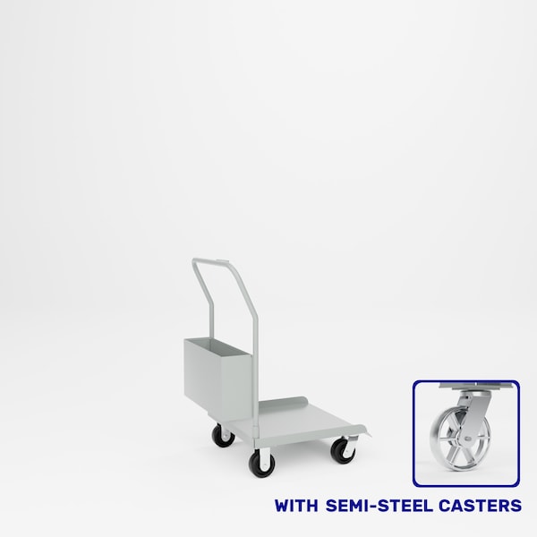 Pucel Drum Dolly Truck with Accessory Box, 25 in W x 25 in D x 12 in H, Gray DT-25-S - main
