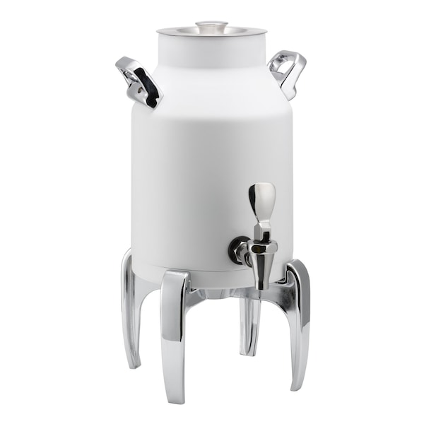 Service Ideas Thermo-Urn Dairy Dispenser 1.5-Gallon Vacuum Insulated Dispenser with Modern Leg in White DD15WHMD - main