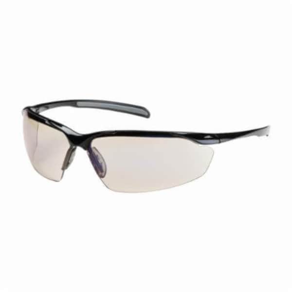 Bouton Optical Safety Glasses, Anti-Fog & Anti-Scratch, Indoor/Outdoor Blue Lens, Glossy Black Frame, Half-Frame 250-33-0226 - main