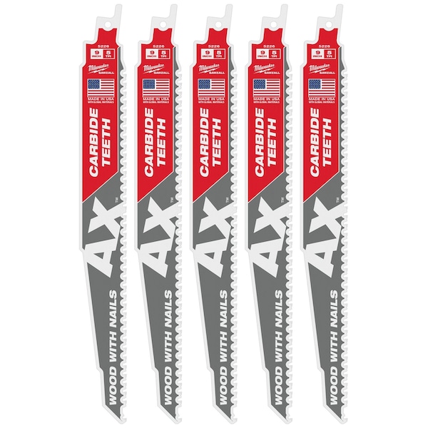 Milwaukee Tool THE AX w/CARBIDE TEETH 5T 9L 5PK 48-00-5526 - main