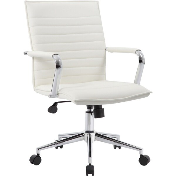 Boss White Vinyl Hospitality Chair B9533C-WT - main