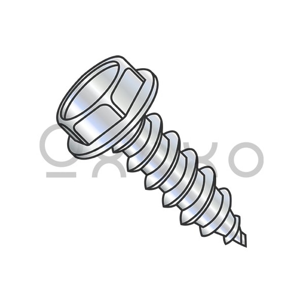 Oxoxo 12-11X3/4 Unslotted Indented Hex Washer Self Tapping Screw Type A Full Threaded Zinc Bake, 4000PK 233758 - main