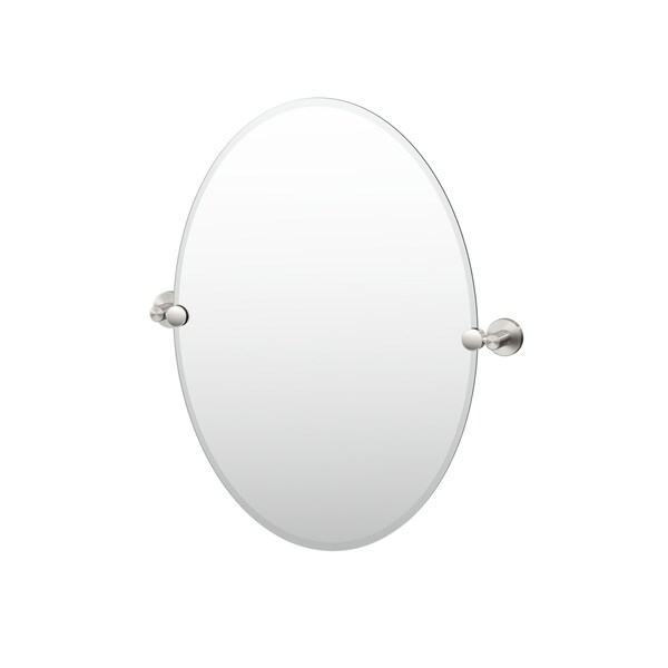 Gatco Reveal 26.5" Frameless Oval Mirror, Satin Nickel 4679 - main