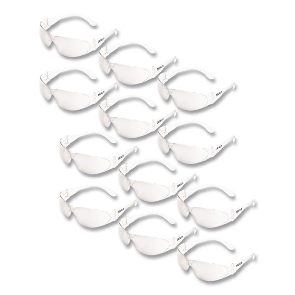 Mcr Safety Safety Glasses, Anti-Scratch, Clear Lens, Clear Frame, Frameless, 12 PK CL110 - main