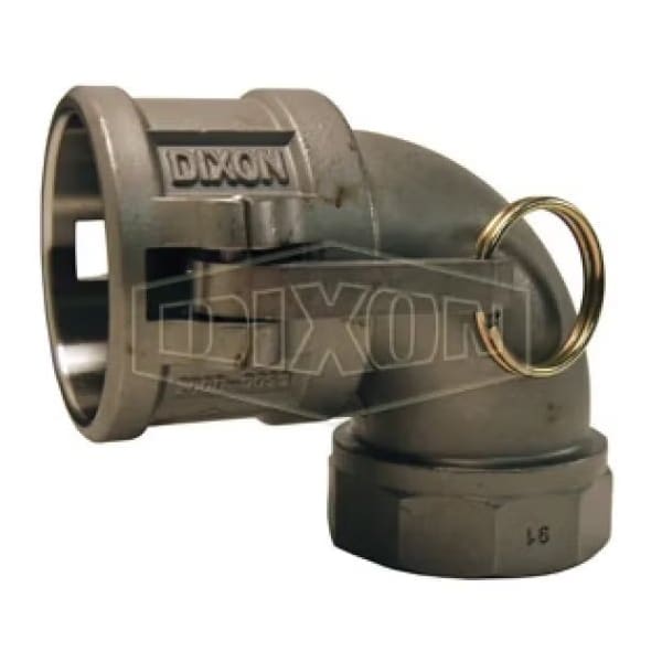 Dixon Type D 90Deg Cam and Groove Elbow, 3 in, Female Coupler x FNPT, 316 SSss Steel 300D-90SS - main