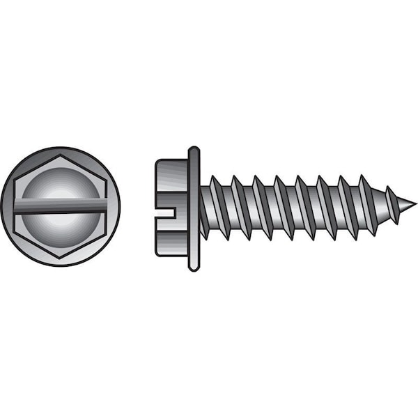 Hillman Sheet Metal Screw, Flange Hex Head Slotted Drive, 100 PK 70334 - main