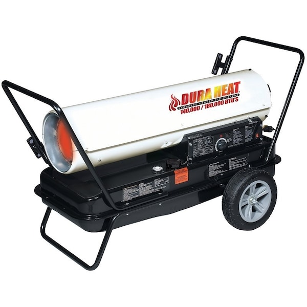 Dura Heat Kero Forced Air Heater, 13 gal Fuel Tank, Kerosene, 140000/180000 Btu, White DFA180CV - main