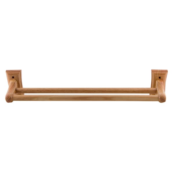 Alfi Brand AB5505 24" Dbl Rack Wooden Towel Bar Bathroom Accessory AB5505 - main