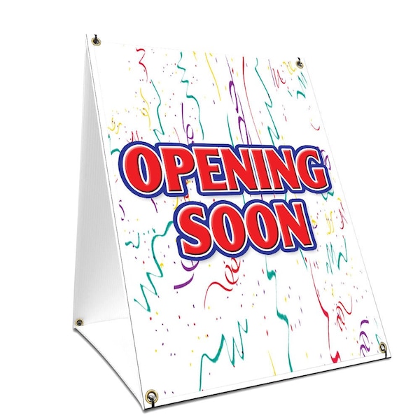 Signmission Opening Soon, 36 Inch x 24 Inch A-frame Yard Sign, Plastic Sign SBC-2436-Opening Soon - main