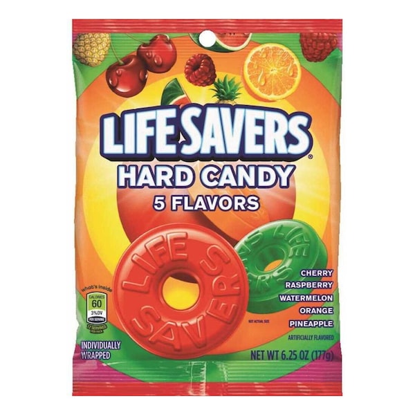 Midwest Distribution Hard-Candy, 5-Classic Flavors, Individually Wrapped, 6.5 oz. Bag 407120 - main
