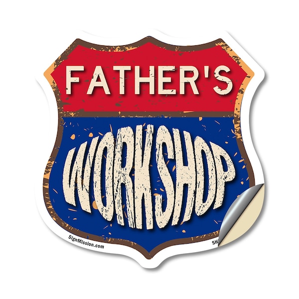 Signmission Father's Workshop, 12 Inch X 12 Inch, Vinyl Decal SHI-D-12-489-FATHER - main
