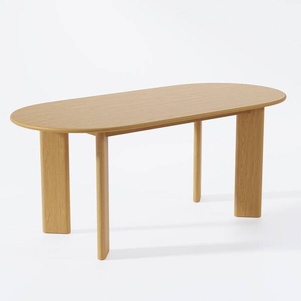 Homeroots 66" Natural Solid Wood Oval Dining Table 712221 - main