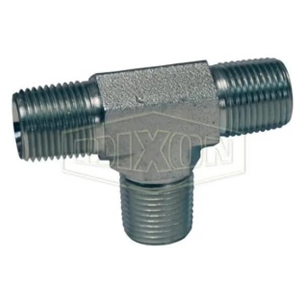 Dixon Hydraulic Pipe Tee, 1/2-14 Nominal, Male NPTF, Steel 5600-8 - main