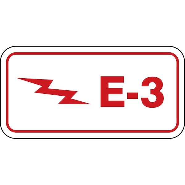 Accuform Energy Source ID Tag, E-3, 1.5inx3in, Adhesive Dura-Poly, 5PK TDF303XVM - main
