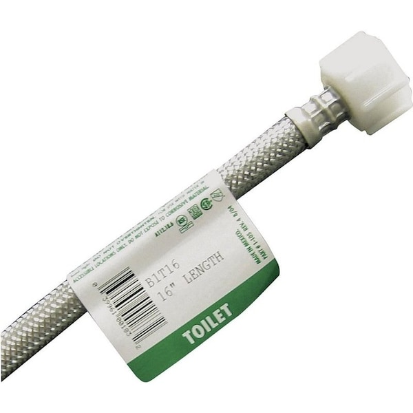 Fluidmaster Toilet Connector, 3/8 in Inlet, Compression Inlet, 7/8 in Outlet, Ballcock Outlet, 16 in L B1T16 - main