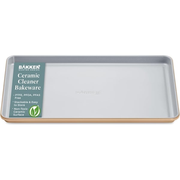 Bakken-Swiss Premium Sheet Pan Set, Blue, Teal, Marble, Golden, Cream, Aluminized Steel, Non-Toxic SBKCRSTBKGLDSHT - main