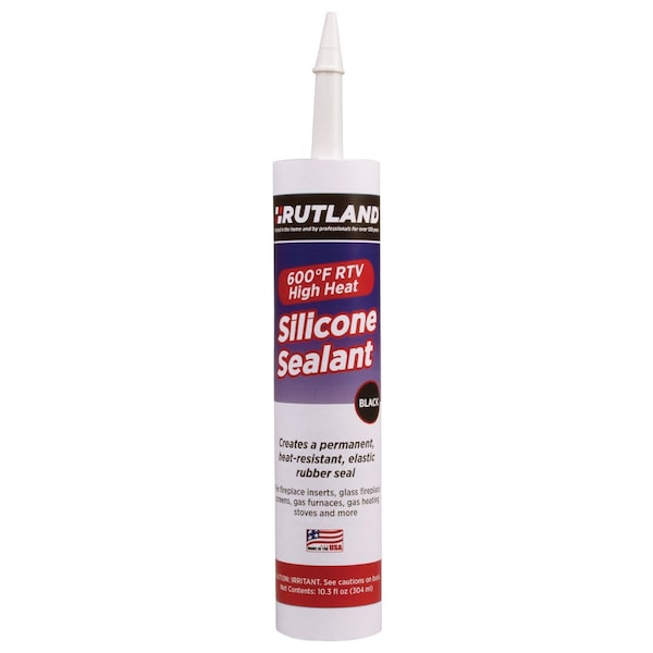 Rutland 600 degrees farenheit RTV High Heat Black Silicone Sealant 10.3 oz Cartridge 76B - main