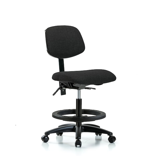 Blue Ridge Ergonomics Chair, Fab, Med Bench, Tilt BF Casters, Blk, No Arms, 22" to 29" Height, Black BR-FMBCH-RG-T1-A0-BF-RC-F42 - main