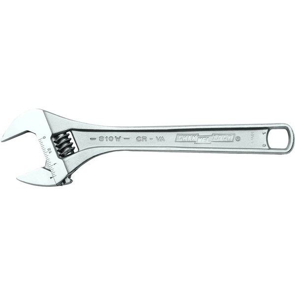 Channellock Adj. Wrench, 12", 1-1/2" Cap., Chrome 812W - main