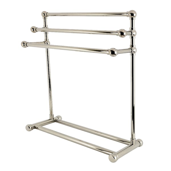 Kingston Brass 28" Freestanding Pedestal 3-Tier Towel Rack, Polished Nickel SCC8236 - main