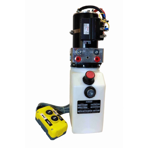 Chief Compact Hydraulic Power Unit 12VDC, Double Acting, SAE 4 ports, 2800 PSI, 2.5 Liter Tank 253345 - main