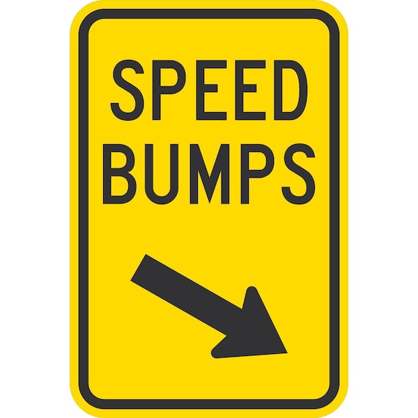Lyle Speed Bumps (w/Arrow Pointing Bottom Right), 12x18, High Intensity Prismatic, Yellow G-4057-HI_12x18 - main