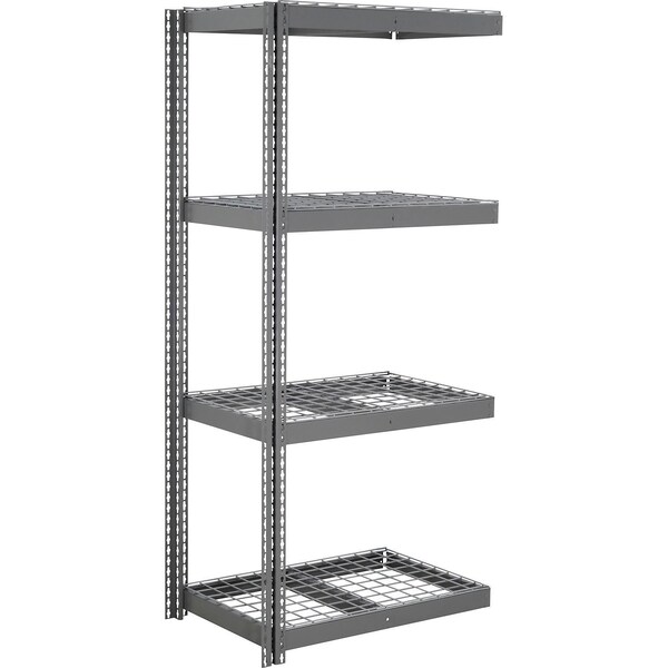 Global Industrial 4 Shelf, Heavy Duty Boltless Shelving Add On, 48"W x 18"D x 96"H, Wire Deck B3164700 - main