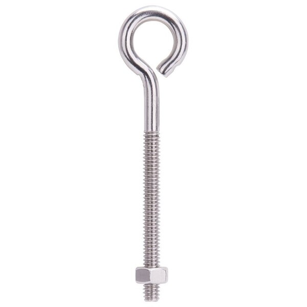 Prosource Eye Bolt, 6 mm Thread, Machine Thread, 2-1/4 in L Thread, 15/16 Dia Eye, 182 lb Working Load LR295 - main