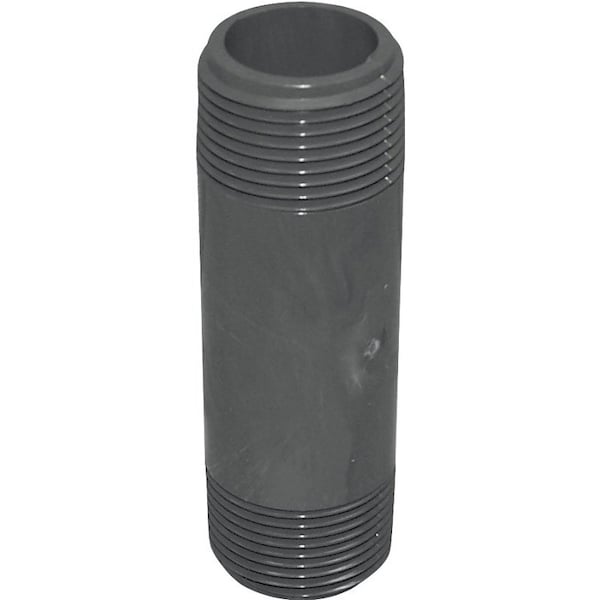 Genova Products Lasco 205040Bc Pipe Nipple, 1/2 In, Npt, Pvc, Gray, Sch 80 Schedule, 4 In L 403-040 - main
