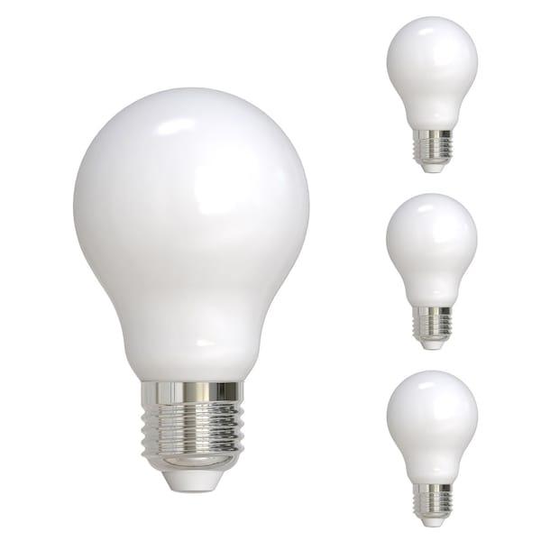 Bulbrite LED Filament A19 Dimmable Medium Screw Base E26 Light Bulb 60W Equivalent 2700K, Frost, 4PK 861421 - main