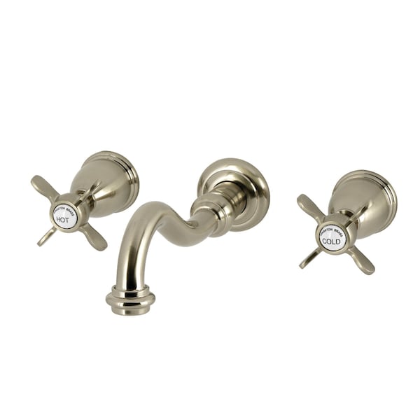 Kingston Brass Two-Handle Wall Mount Tub Faucet, Brushed Nickel KS3028BEX - main