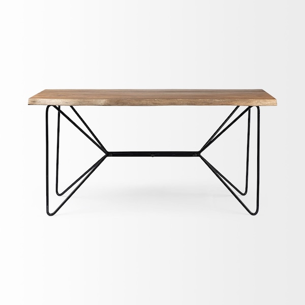 Homeroots 60" Brown and Black Writing Desk 380230 - main