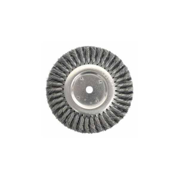 Weiler Standard Twist Knot Wire Wheel, 8 in D, .014 in Steel Fill, 3/4 in Arbor Hole 804-08138 - main