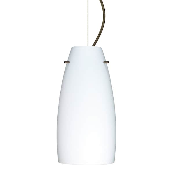 Besa Lighting Tao 10 Cord Pendant, Opal Matte, Bronze Finish, 1x75W Incandescent 1KX-151207-BR - main