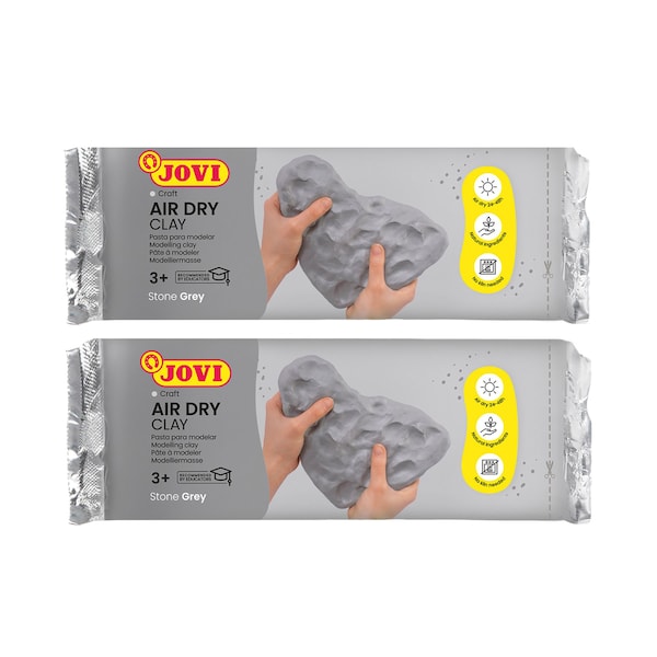 Jovi Air Dry Clay, Grey, 2.2lb Bar, 2PK 86G - main