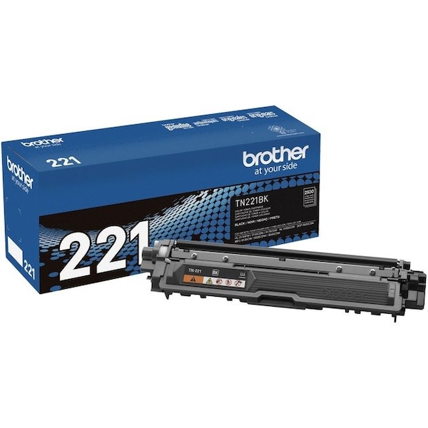 Brother Brother Genuine TN221BK Black Toner Cartridge - Laser - Standard Yield - 2500 Pages - Black - 1 Each TN221BK - main