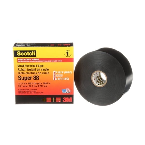 3M Scotch Vinyl Electrical Tape Super 88, 12PK 7000058434 - main