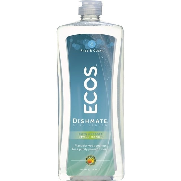 Ecos PL9721/6 Dishwashing Liquid, 25 oz, Gel, Clear/Light Yellow 9721/6 - main