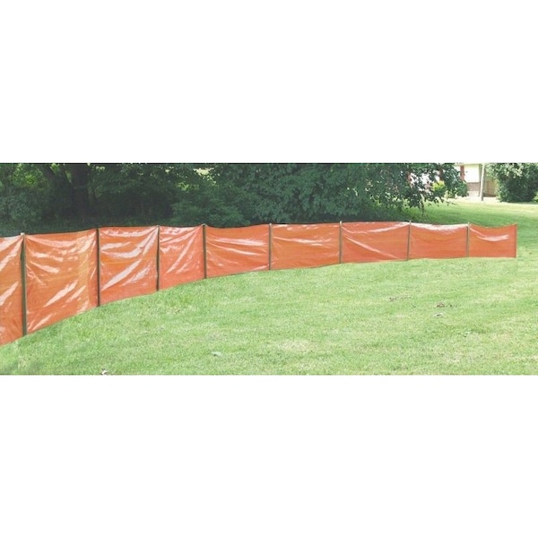 Mutual Industries Silt Fence, 100 ft L, 36 in W, 112 x 112 in Mesh, Fabric, Orange 14987-45-36 - main