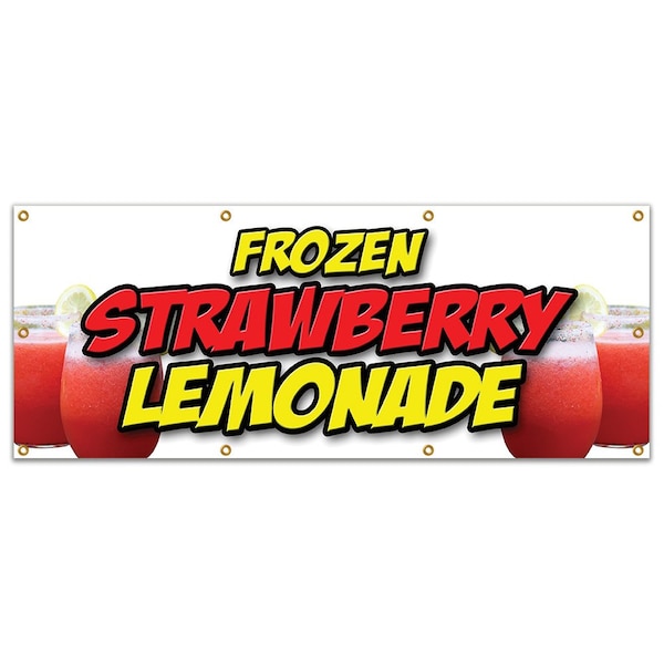 Signmission FROZEN STRAWBERRY LEMONADE BANNER SIGN cold refreshing slushie drink B-96 Frozen Strawberry Lemon - main