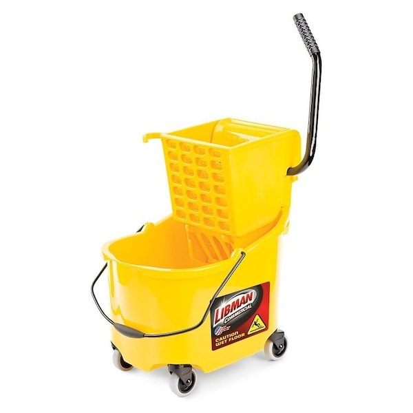 Libman Libman Bucket and Wringer, 26 qt, Polypropylene Bucket/Pail, Polypropylene Wringer, Yellow 934 - main