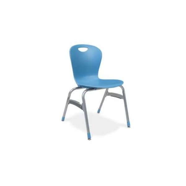Virco ZUMA Series 18" Classroom Chair, 5th Grade - Adult with Nylon Glides - Cobalt Blue ZU418 - main