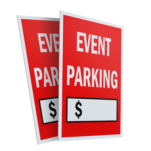 Signmission Event Parking With Price, Plastic Signs Only 24 Inch x 36 Inch, Corrugated Plastic, 2PK CSB-2436-2PACK-Event Parking With Price - main