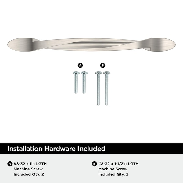 Amerock Intertwine 5-1/16 inch (128mm) Center-to-Center Satin Nickel Cabinet Pull, 10PK 10VMP21173G10 - main
