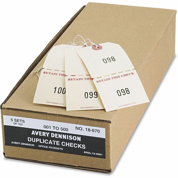 Avery Duplicate Auto Park Tags, Paper, 2.38" Width, , 500 PK AVE18670 - main