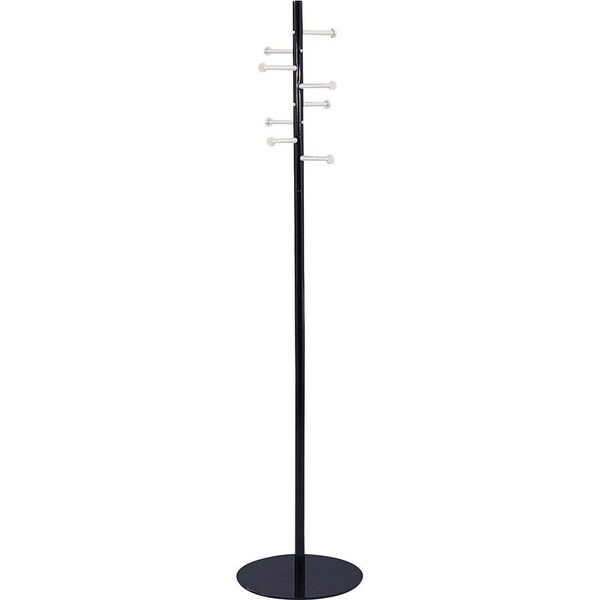 Safco Coat Rack, Spiral Nail Head, Black/Silver 4191NC - main